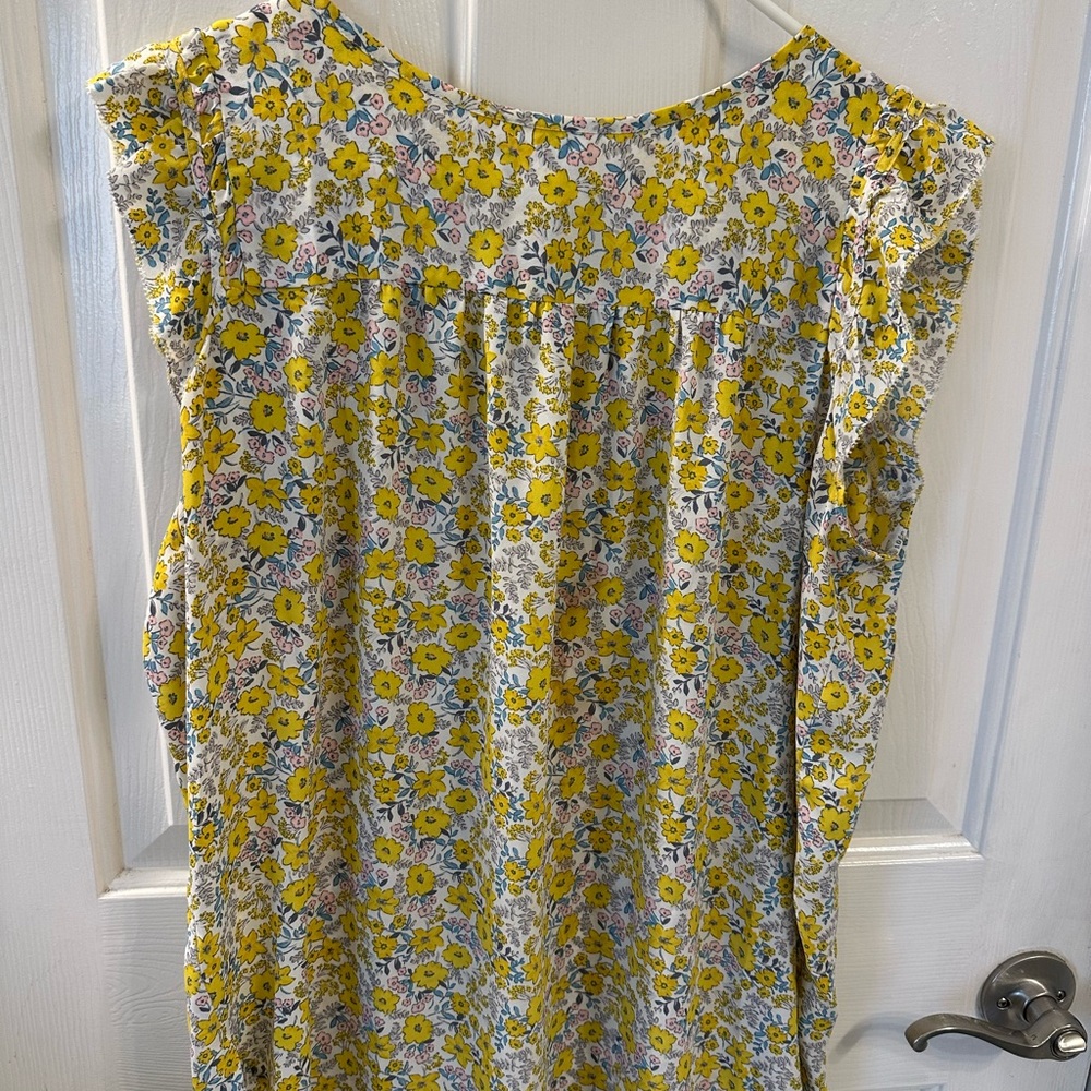 LOFT Yellow Floral Blouse